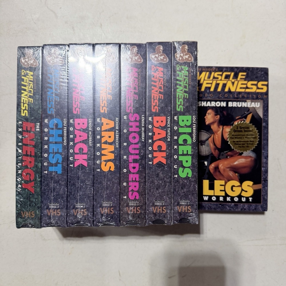 Vintage Joe Weider Muscle & Fitness Work Out VHS Set Lot Of 8 NEW SEALED RARE